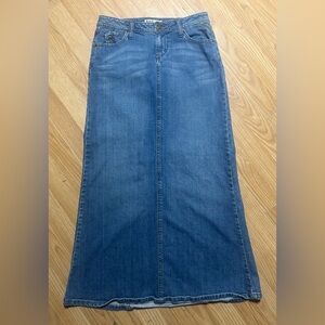 Vintage y2k 90s-00s L.e.i. Long Blue Denim Maxi Skirt ladies 5